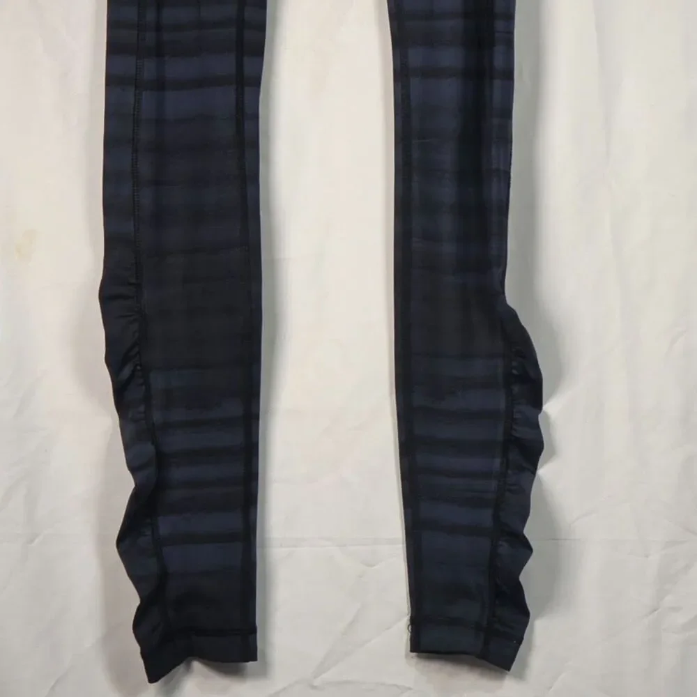 Lululemon Speed Tight IV Striped Ruched Ankle Activewear Leggings Size 2